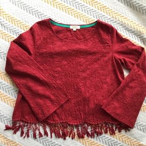 ❗️Taylor & Sage Deep Red Embroidered Top
